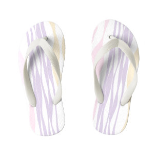 Ebb and Flow - Pastel Pink, Yellow and Purple Kid's Flip Flops