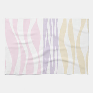 Ebb and Flow - Pastel Pink, Yellow and Purple Tea Towel