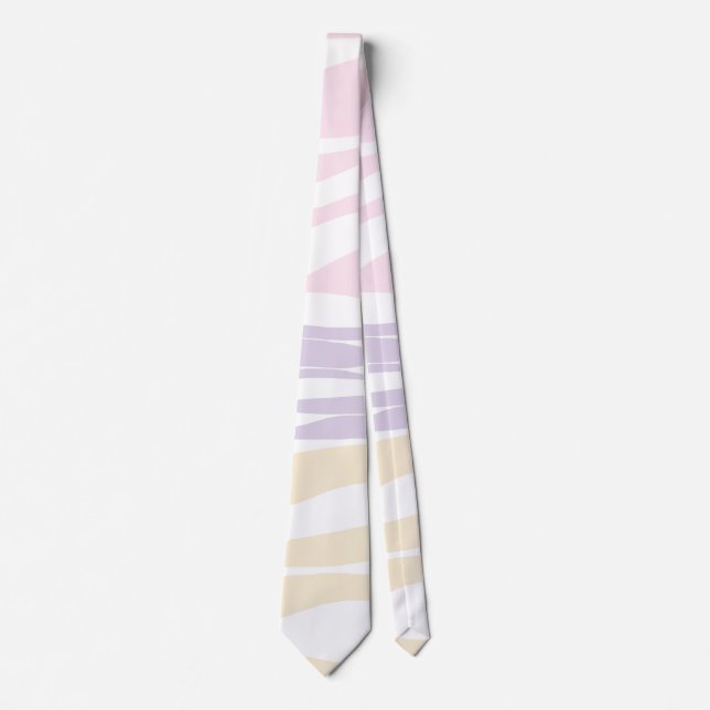 Ebb and Flow - Pastel Pink, Yellow and Purple Tie (Front)