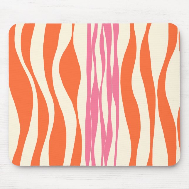 Ebb and Flow - Pink, Orange, and Cream  Mouse Mat (Front)