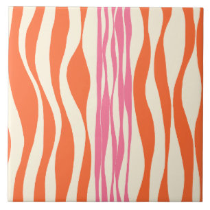 Ebb and Flow - Pink, Orange, and Cream Tile