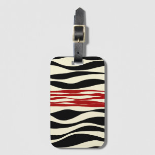 Ebb and Flow - Red & Cream Luggage Tag