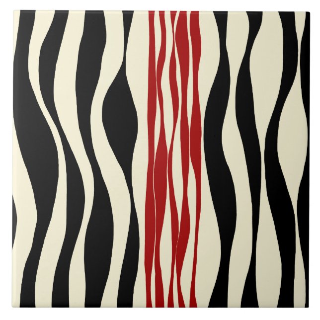 Ebb and Flow - Red & Cream Tile (Front)
