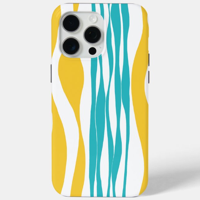 Ebb and Flow - Turquoise & Yellow Case-Mate iPhone Case (Back)