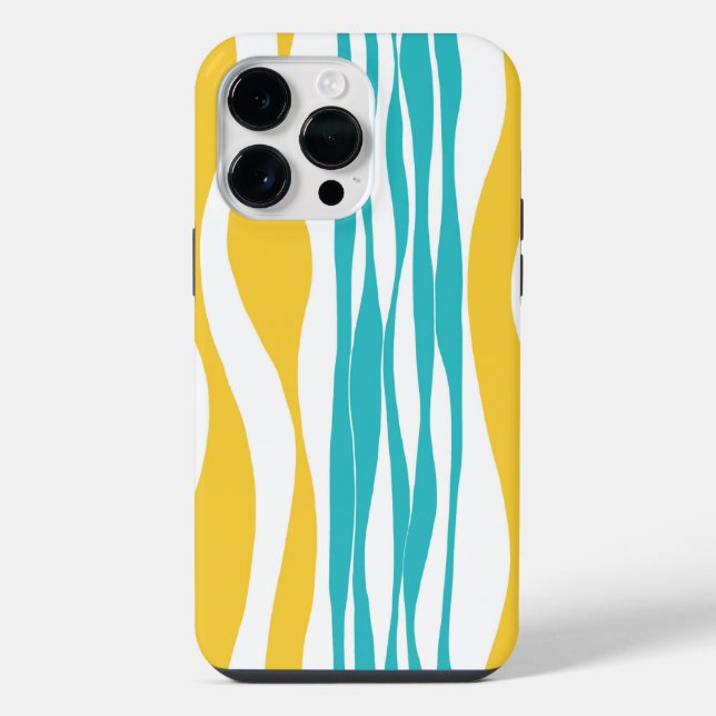 Ebb and Flow - Turquoise & Yellow iPhone Case (Back)