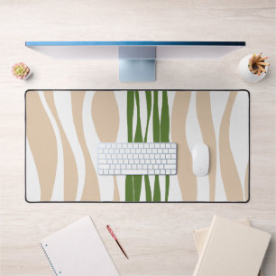 Ebb and Flow - White, Sand and Palm Green Desk Mat