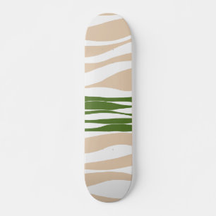 Ebb and Flow - White, Sand and Palm Green Skateboard