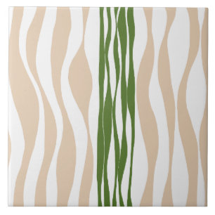 Ebb and Flow - White, Sand and Palm Green Tile