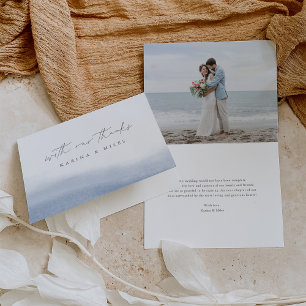 Ebb Tide Coastal Watercolor Wedding Thank You Card