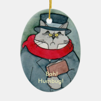 EbeMeowzer Scrooge from a Christmas Carol Ceramic Tree Decoration