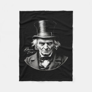 Ebeneezer Scrooge Rtrait With Signature  Fleece Blanket