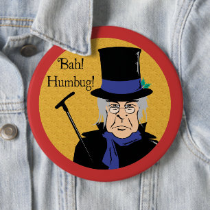 Ebenezer Scrooge Bah! Humbug! 6 Cm Round Badge