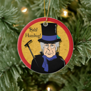 Ebenezer Scrooge Bah! Humbug! Ceramic Tree Decoration