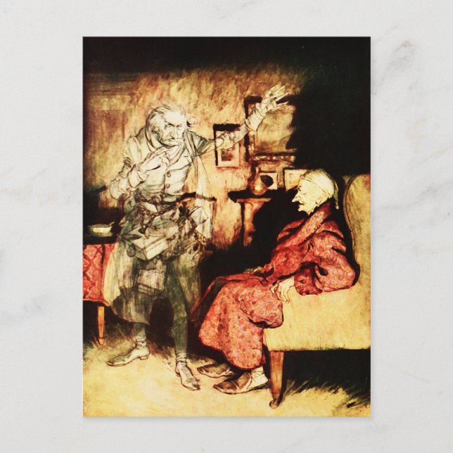 Ebenezer Scrooge Christmas Carol Vintage Postcard (Front)