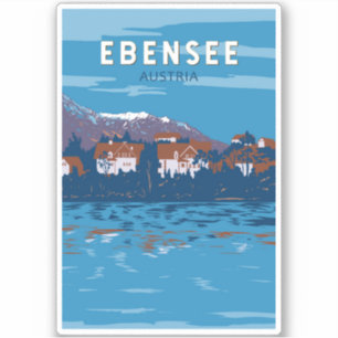 Ebensee Austria Travel Art Vintage
