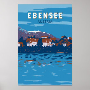 Ebensee Austria Travel Art Vintage Poster