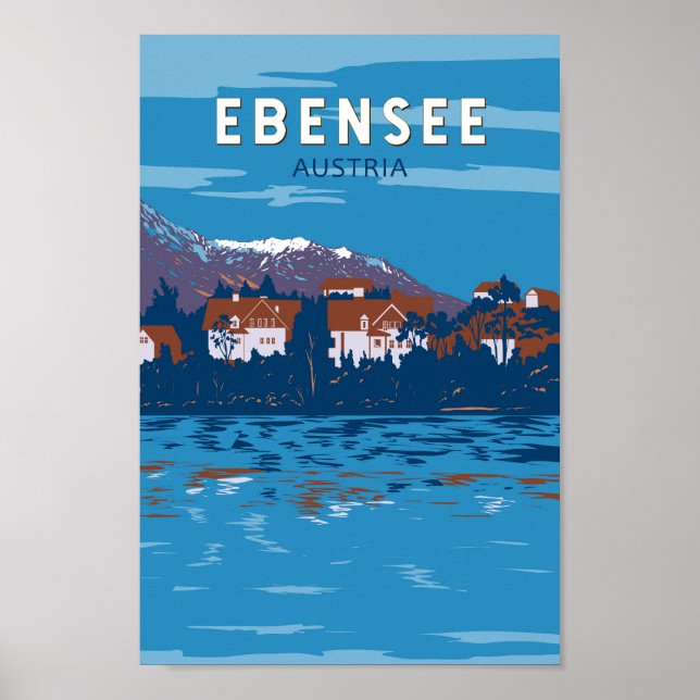 Ebensee Austria Travel Art Vintage Poster (Front)