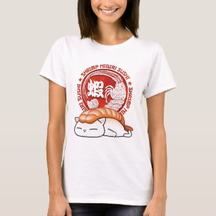 Ebi Shrimp Sushi Cat T-Shirt