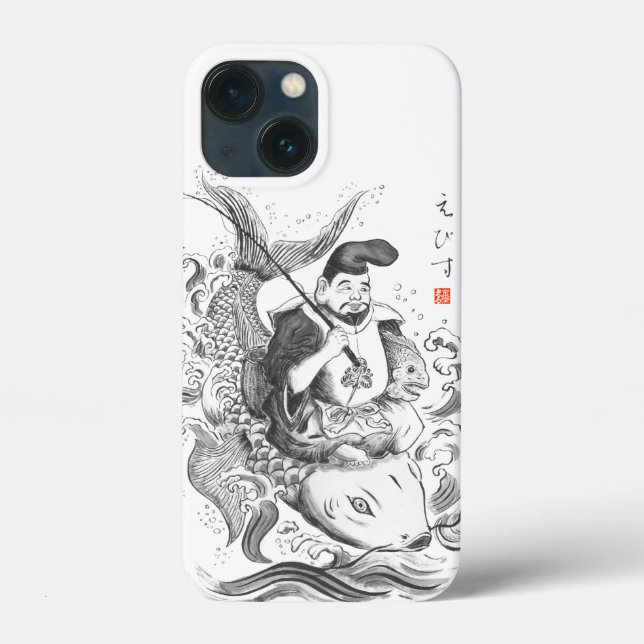 Ebisu - God of Fishing & Commerce (ink painting) Case-Mate iPhone Case (Back)