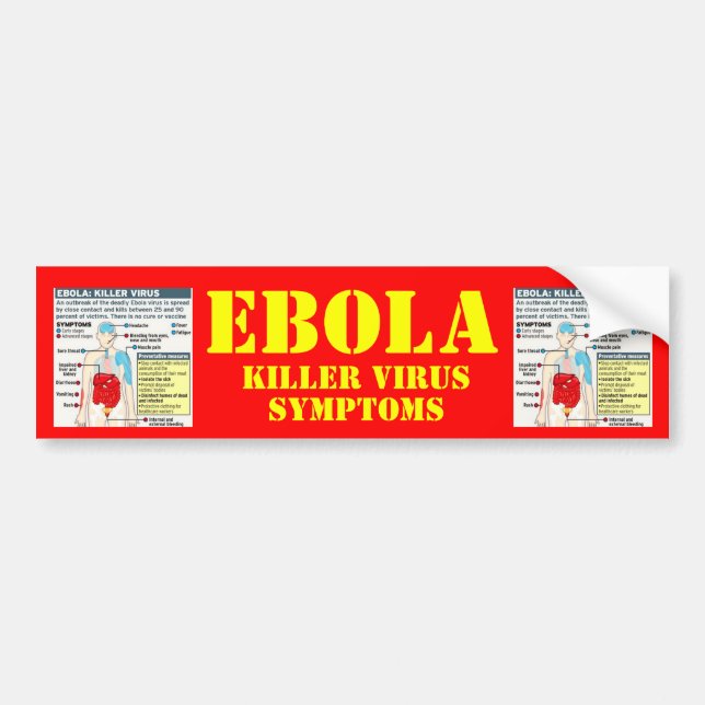 EBOLA: KILLER VIRUS BUMPER STICKER (Front)