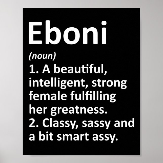 Eboni Definition Personalised Name Funny Christmas Poster (Front)