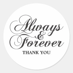 Ebony Always & Forever Thank You Stickers