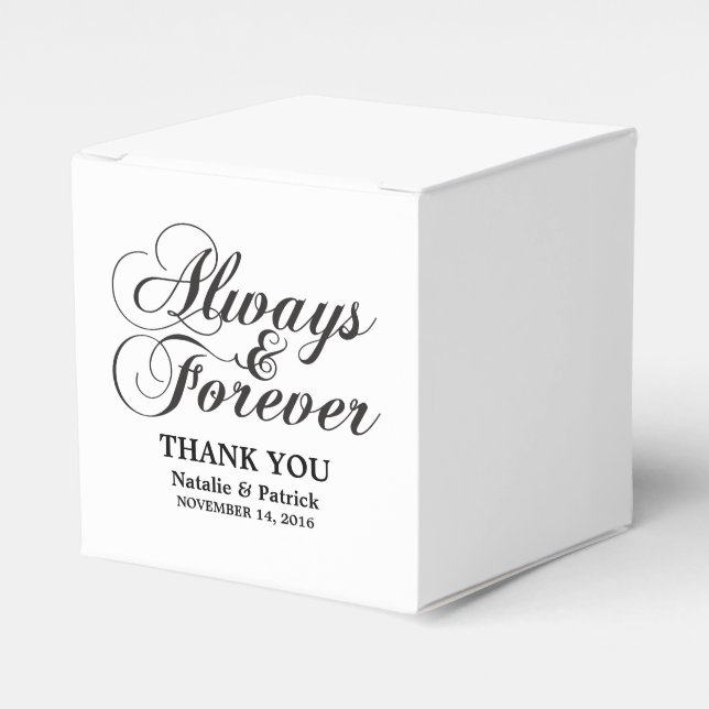 Ebony Always & Forever Wedding Favour Boxes (Front Side)