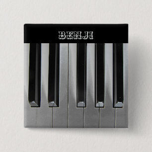 Ebony and Ivory 15 Cm Square Badge