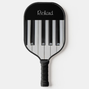 Ebony and Ivory Custom Text Pickleball Paddle