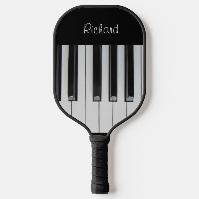 Ebony and Ivory Custom Text Pickleball Paddle (Front)