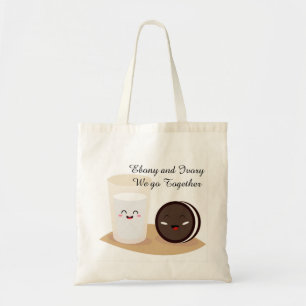 Ebony and Ivory We Go Together Tote Bag