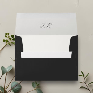 Ebony   Chic Contemporary Couple Initials Wedding  Envelope