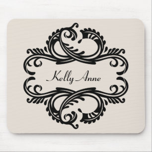 Ebony Chic Damask Mousepad