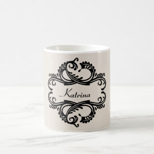 Ebony Chic Damask Mug