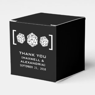 Ebony D20 Dice Gamer Favour Boxes