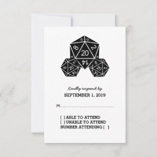 Ebony D20 Dice Response Card