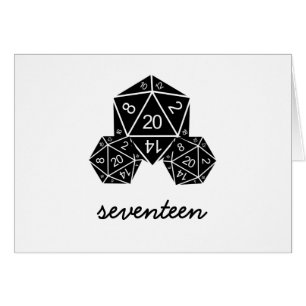 Ebony D20 Dice Table Number Card