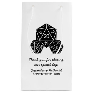 Ebony D20 Dice Wedding Gift Bag