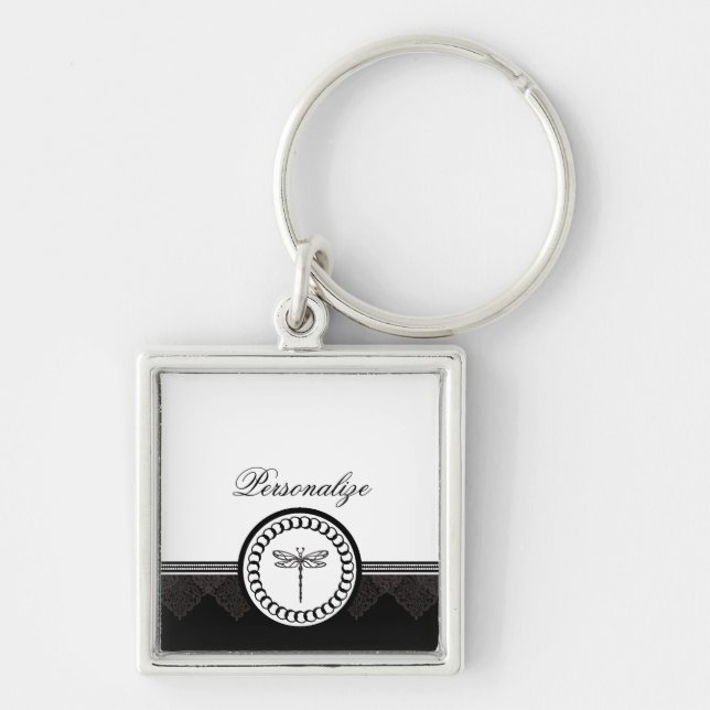 Ebony Dragonfly Emblem Keychain (Front)