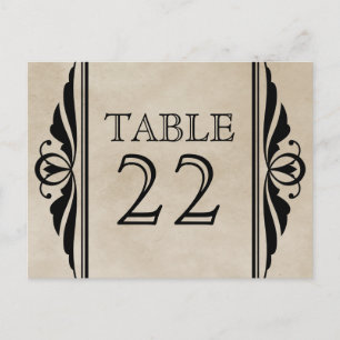 Ebony Elegant Deco Table Number Postcard