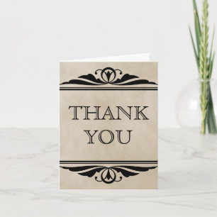 Ebony Elegant Deco Thank You Card