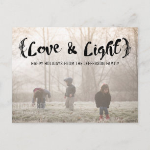 Ebony Elegant Sketched Love & Light Holiday Photo
