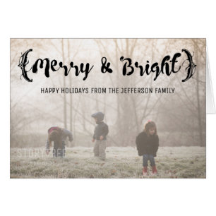 Ebony Elegant Sketched Merry & Bright Photo
