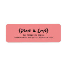 Ebony Elegant Sketched Peace & Love Holiday