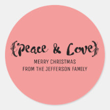 Ebony Elegant Sketched Peace & Love Holiday