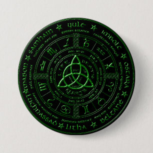 Ebony Emerald Celtic Zodiac Button