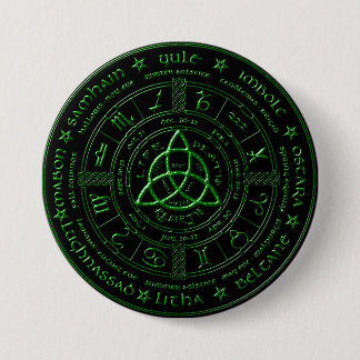 Ebony Emerald Celtic Zodiac Button