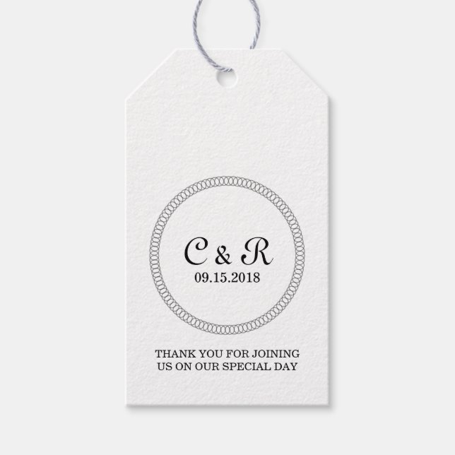 Ebony Encircled Round Gift Tags (Front)