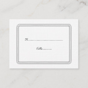 Ebony Encircled Rounded Wedding Place Card