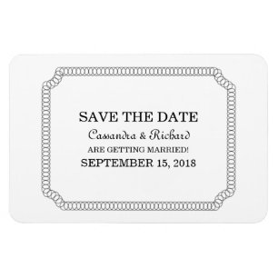 Ebony Encircled Ticket Save the Date Magnet